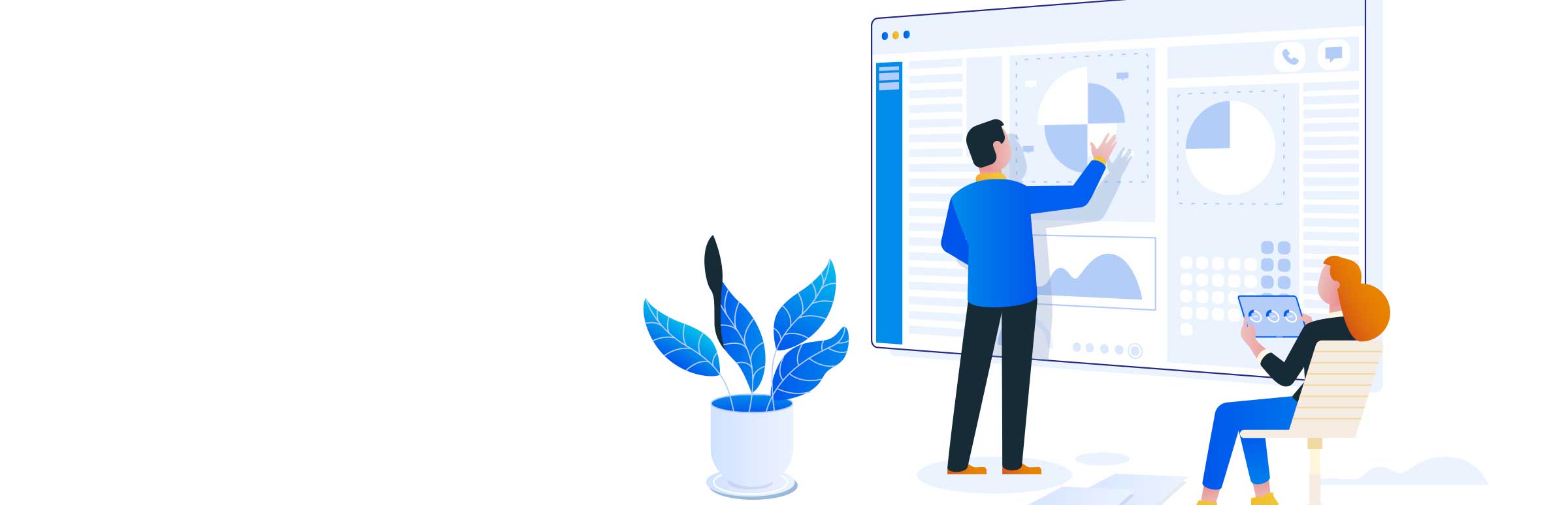 Ilustracion de equipo trabajando