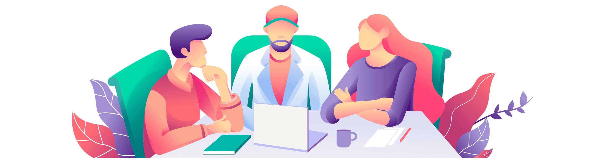 Ilustracion de equipo trabajando